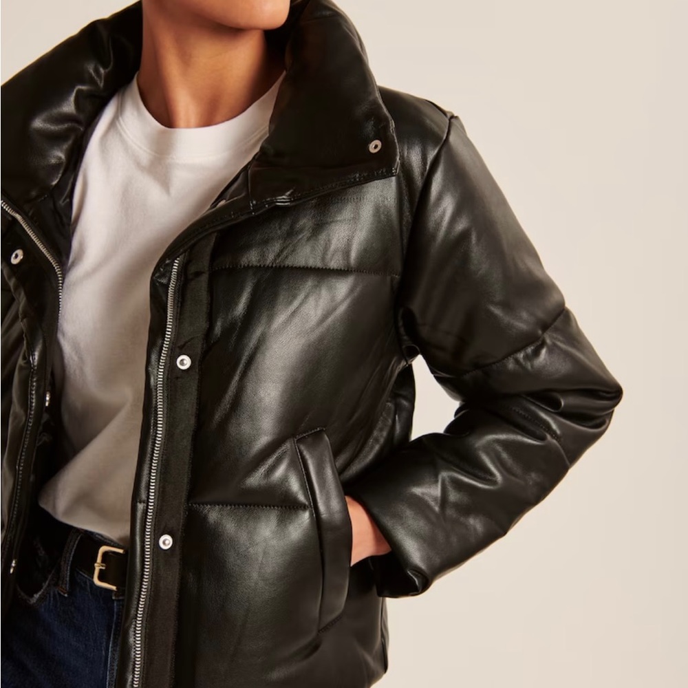 A&F Vegan Leather Mini Puffer, XS - Picture 3 of 13
